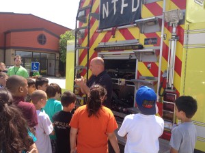 Norwich Township Fire Department visits a Hilliard Free Summer Lunch for Kids site