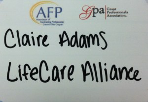 My very official name tag from the lunch session